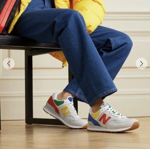 STAUD+ New Balance 574 suede and mesh sneakers